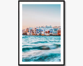 Mykonos Fine Art Photo Print, Little Venice, Greece Wall Art, Aegean Sea