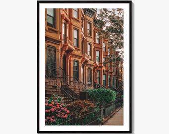 Stampa fotografica artistica Bedford-Stuyvesant, Brooklyn Brownstones, poster da parete di New York