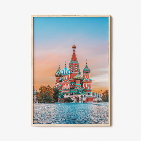 Moscow Colorful Poster Print Russia No 1, Moscow Photo Wall Art, Moscow Wall Decor, Moscow Travel Print, Moscow Street Map Poster, City Map