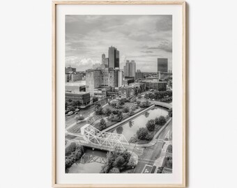 Toledo Ohio Photo Poster Print, Toledo Ohio Black and White Wall Art, Toledo Ohio Photography, Toledo Ohio Travel, Map Poster