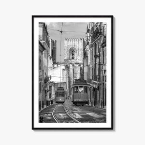 Lisbon Photo Poster Print No 1, Lisbon Black and White Wall Art, Lisbon Wall Photography, Lisbon Travel, Lisbon Map Poster