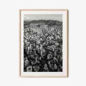 Belo Horizonte Photo Poster Print, Belo Horizonte Black and White Art, Belo Horizonte Photography, Travel, Belo Horizonte Map Poster