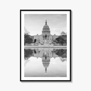 Washington DC Foto Poster Nr. 1, Washington DC Schwarzweiß Kunst, Washington DC Wand Fotografie, Reise, Karte Poster