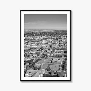 Fargo Foto Poster Druck, Fargo Schwarz Weiß Wandkunst, Fargo Wand Fotografie, Fargo Reise, Fargo Landkarte Poster