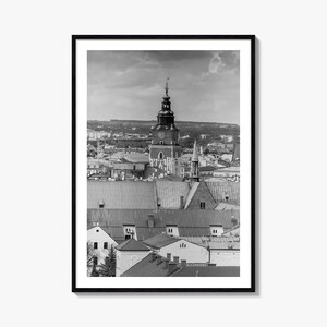 Krakau Foto Poster Druck, Krakau Schwarzweiß Wandkunst, Krakau Wand Fotografie, Krakau Reise, Krakau Karte Poster