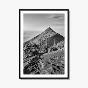 Impresión de póster fotográfico de Guatemala, arte en blanco y negro de Guatemala, fotografía mural de Guatemala, viajes a Guatemala, póster de mapa de Guatemala