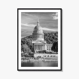 West Virginia Fotodruck, West Virginia Schwarzweiß-Wandkunst, West Virginia Wall Fotografie, Reise, Karte Poster