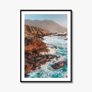 Big Sur Colorful Poster Print No 3, Big Sur Photo Wall Art, Big Sur Wall Decor, Big Sur Travel Print, Big Sur Street Map Poster, City Map