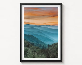Great Smoky Mountains National Park Fine Art Photo Print, Tennessee, Fog Wall Decor