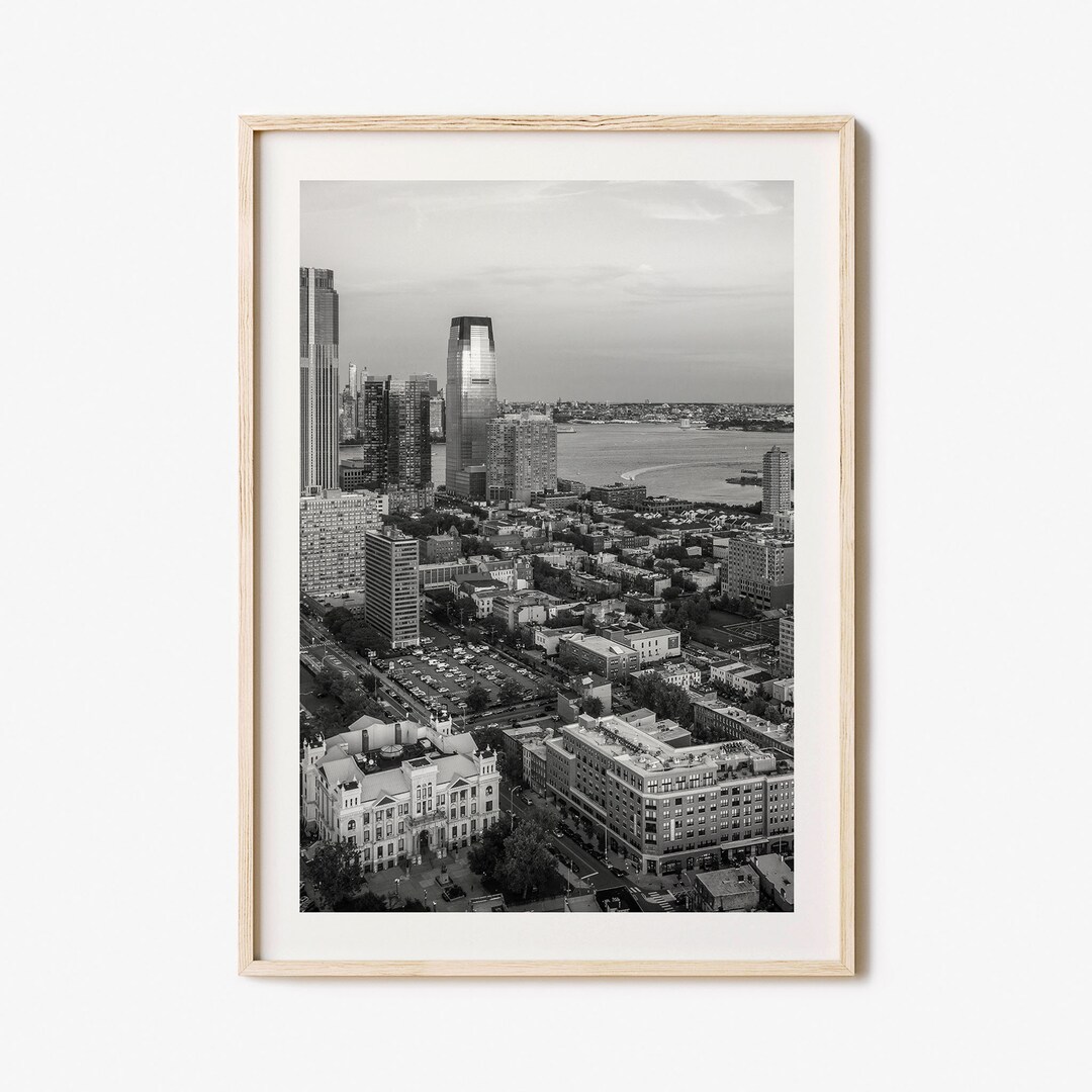 Jersey City Photo Poster Print, Jersey City Black and White Wall Art