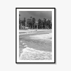 Manly Beach Schwarz Weiß Fine Art Photo Print, Sydney, Australien, Wandbild