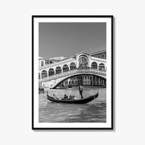 Venedig Foto Poster Druck Nr. 2, Venedig Schwarzweiß, Wandkunst Venedig, Fotografie, Venedig Reise, Venedig Karte Poster