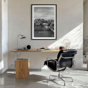 Porto Skyline schwarz weiss Fine Art Foto, der Douro Fluss Portugal Poster Bild 2