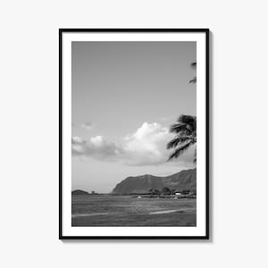 Oahu Poster Fotodruck No 1, Oahu Schwarzweiß, Oahu Wandfotografie, Oahu Reise, Oahu Karte Poster