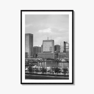 Póster fotográfico de Baltimore n.° 1, arte en blanco y negro de Baltimore, fotografía mural de Baltimore, viajes de Baltimore, póster de mapa