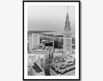 Cleveland Black and White Fine Art Photo Print, Ohio Landscape Poster