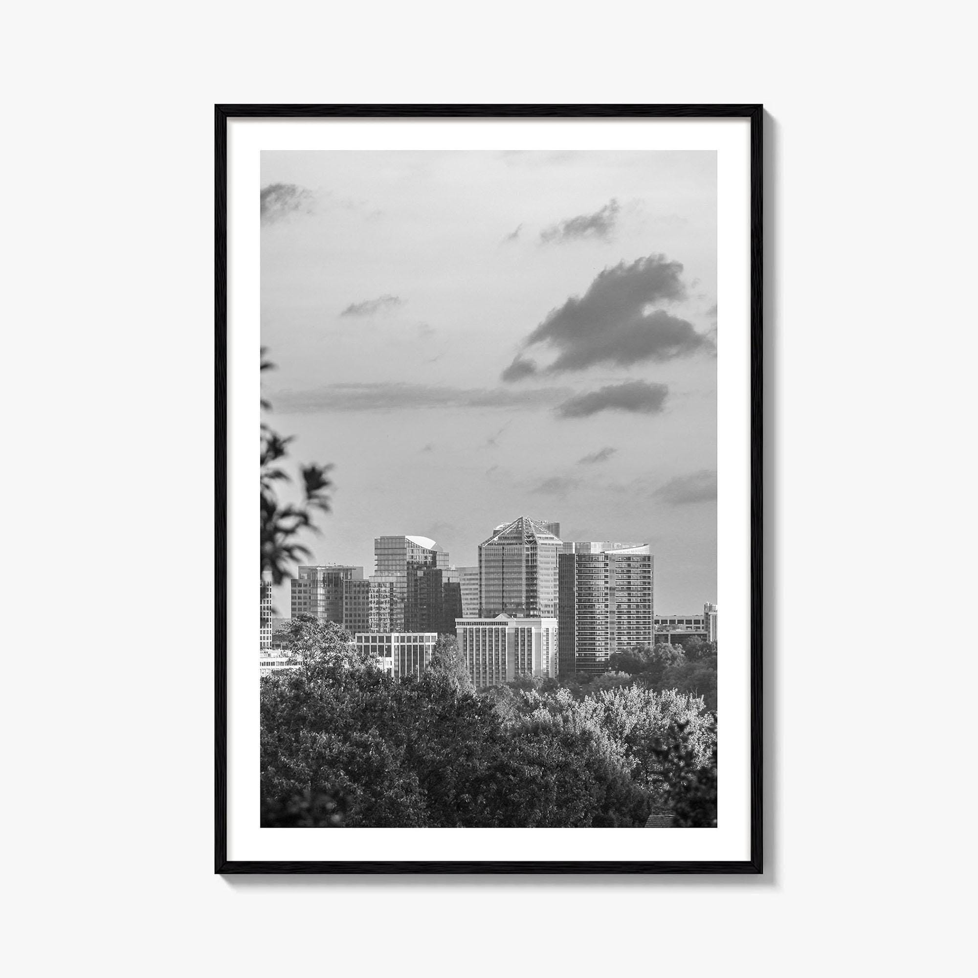 Impression d'affiche photo Virginie du Nord, Virginie du Nord art noir et blanc, photographie, voyage en Virginie du Nord, carte affiche