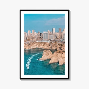 Beiroet Fine Art-fotoprint, Pigeon Rocks Raouche, muurdecoratieposter Libanon