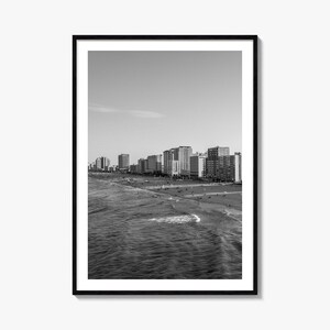 Virginia Beach Foto Poster Druck, Virginia Beach Schwarz Weiß Wandkunst, Virginia Beach Wand Fotografie, Reise, Karte Poster