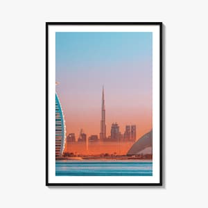 Dubai Skyline Fine Art Photo Print, Jumeirah Beach, United Arab Emirates, UAE, Poster