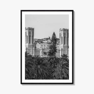 Cagliari Photo Poster Print, Cagliari Black and White Wall Art, Cagliari Wall Photography, Cagliari Travel, Cagliari Map Poster