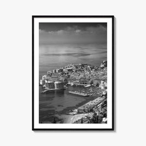 Dubrovnik Foto-Poster-Druck, dubrovnik schwarz-weiß-Wandkunst, dubrovnik Wand Fotografie, Reise, dubrovnik Karte Poster