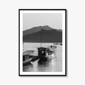 Laos Photo Poster Print, Laos Black and White Wall Art, Laos Wall Photography, Laos Travel, Laos Map Poster