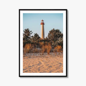 Stampa poster colorata di Cape May, foto da parete di Cape May, decorazioni da parete di Cape May, stampa turistica di Cape May, poster con mappa stradale di Cape May, mappa della città