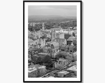 New Haven Black and White Fine Art Photo Print, Yale University, Connecticut Poster