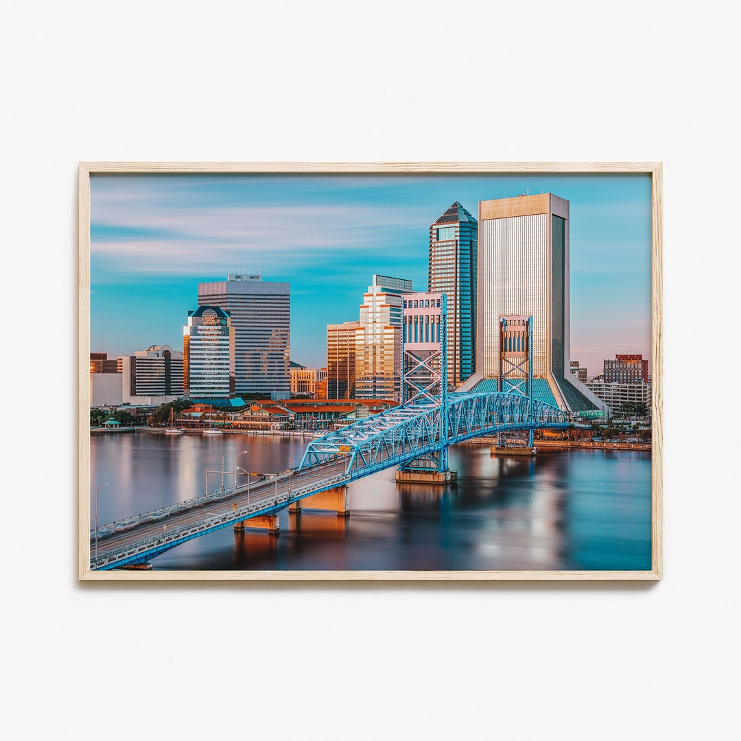 Jacksonville Colorful Poster Print Horizontal, Photo Wall Art
