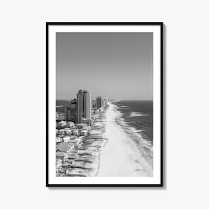 Orange Strand Foto-Poster-Druck, Orange Strand Schwarzweiß-Kunst, Orange Strand Fotografie, Orange Strand Reise, Karte Poster