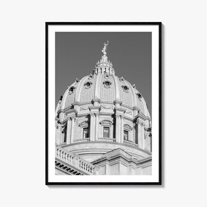 Póster fotográfico de Pensilvania n.° 1, arte mural en blanco y negro de Pensilvania, fotografía mural de Pensilvania, viajes, póster de mapa