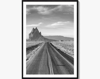 Shiprock New Mexico Black and White Fine Art Photo Print