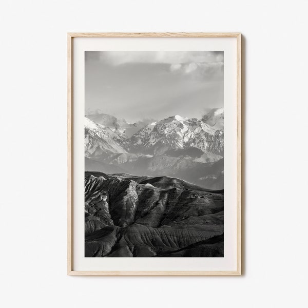 Nepal Photo Poster Print, Nepal Black and White Wall Art, Nepal Wall Photography, Nepal Travel, Nepal Map Poster