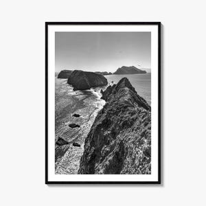 Impressão de pôster fotográfico de Ventura nº 3, arte de parede em preto e branco de Ventura, fotografia de parede de Ventura, viagens em Ventura, pôster com mapa de Ventura