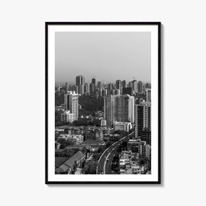 Mumbai Foto Poster Druck, Mumbai Schwarzweiß Wandkunst, Mumbai Wand Fotografie, Mumbai Reise, Mumbai Karte Poster