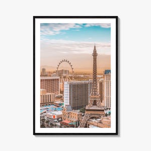 Impression affiche colorée Las Vegas, art mural photo Las Vegas, décoration Las Vegas, impression voyage Las Vegas, affiche plan des rues de Las Vegas, plan de la ville