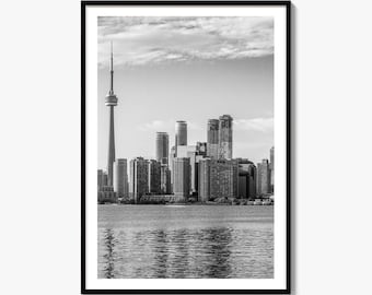Toronto Skyline Black and White Fine Art Photo Print, Ontario, Canada Wall Decor