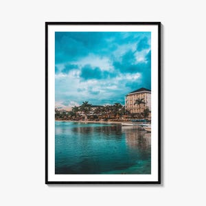 Stampa poster colorata di Montego Bay, stampa fotografica da parete di Montego Bay, decorazione da parete di Montego Bay, stampa di viaggio, poster con mappa stradale di Montego Bay, mappa della città