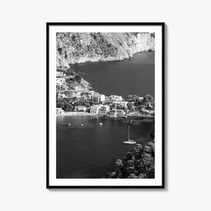 Kefalonia Foto Poster Druck, Kefalonia Schwarz weiß Kunst, Kefalonia Fotografie, Kefalonia Reise, Kefalonia Karte Poster