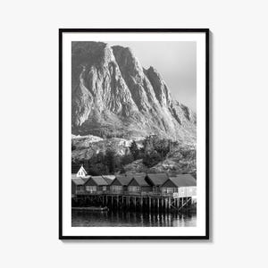Norway Photo Poster Print, Norway Black and White Wall Art, Norway Wall Photography, Norway Travel, Norway Map Poster