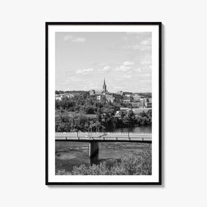 Manchester New Hampshire Foto Poster Druck, Manchester New Hampshire Schwarzweiß, Wandkunst, Fotografie, Reise, Karte Poster