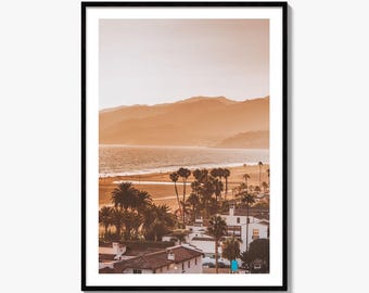 カリフォルニア州サンタモニカ - フレームなしアート写真プリント