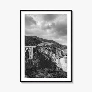 Big Sur Foto-Poster-Druck Nr. 3, Big Sur Schwarzweiß, Wandkunst, Big Sur Wand Fotografie, Big Sur Reise, Big Sur Kartenposter
