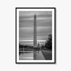 Washington DC Foto Poster Nr. 3, Washington DC Schwarzweiß Kunst, Washington DC Wand Fotografie, Reise, Karte Poster