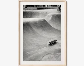 Skateboard Photo Poster Print No 4, Skateboard Black and White Art, Skateboard Wall Photography, Skateboard Travel, Map Poster