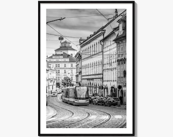 Prague Black and White Fine Art Photo Print, Street, Czech Republic, Praha, Poster
