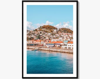 Grenada Fine Art-fotoprint, St George's Cruise Port, Caribische muurdecoratieposter