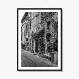 Italien Foto Poster Druck Nr. 4, Straßen in Italien schwarz weiß Wand Kunst, Wand Fotografie, Reise, Karte Poster
