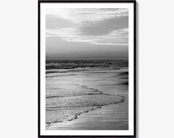 Huntington Beach Black and White Fine Art Photo Print, Orange County Poster, California Decor